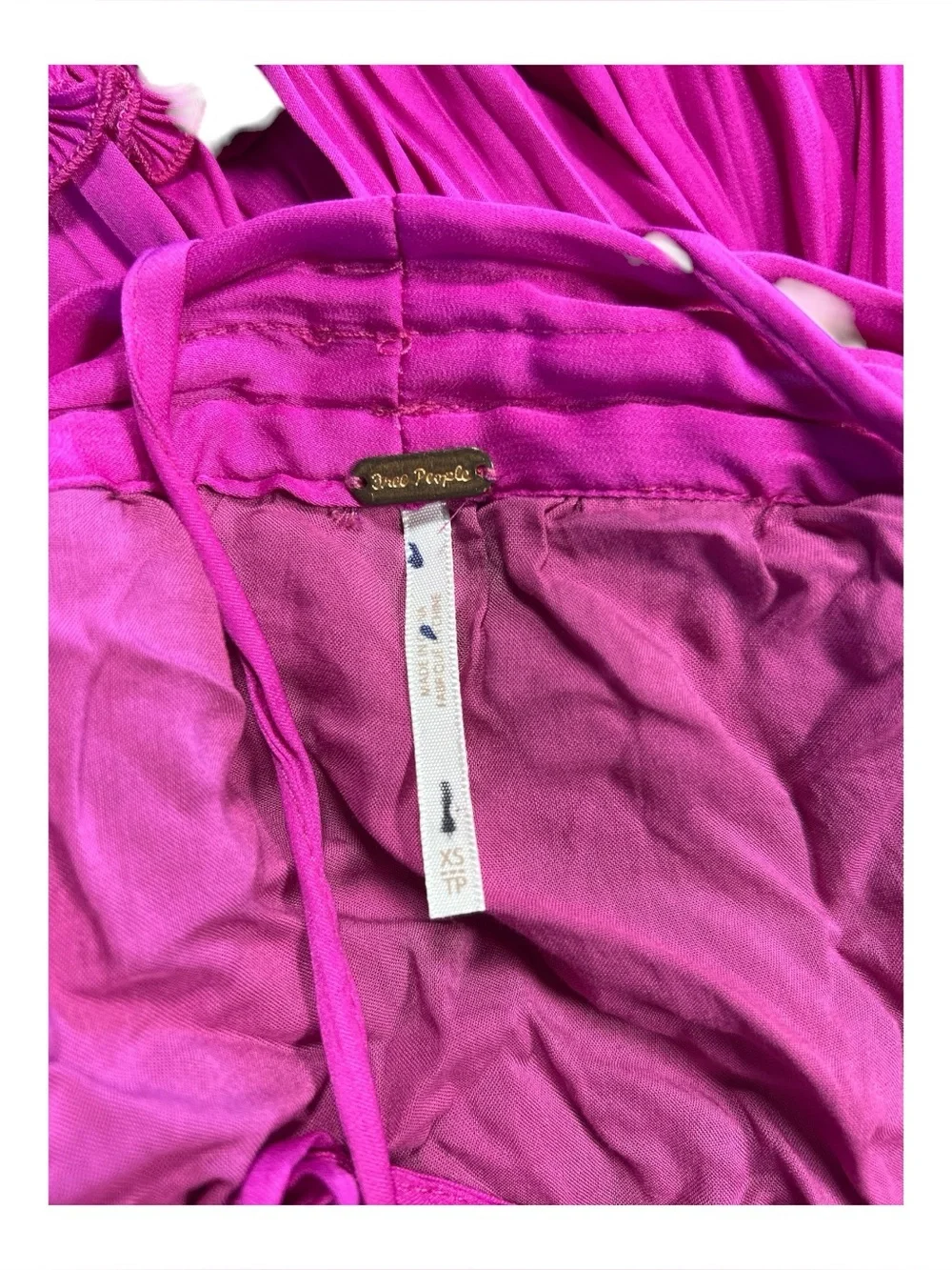 Free People 100 Degrees of Shine Mini Dress Size XS in Magenta